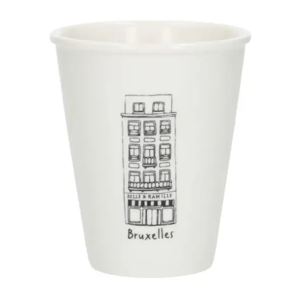 Gevel mok, Brussel Jean Stas, porselein, 200 ml