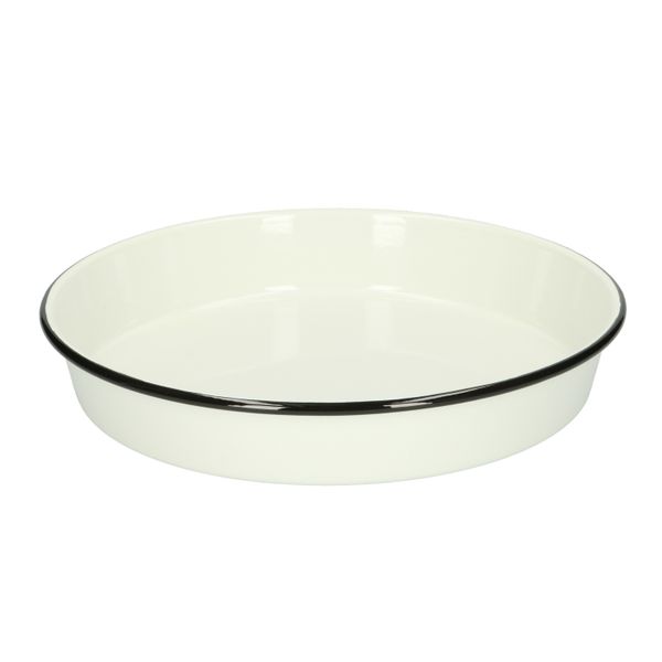 Bakvorm, emaille, zwart/wit, Ø 24 cm