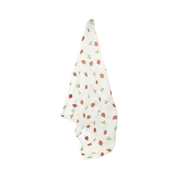 Neteldoek, linnen, aardbeien, 70 x 70 cm