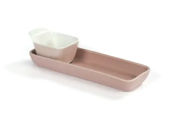 FairTrade Dip set Lampang van roze keramiek