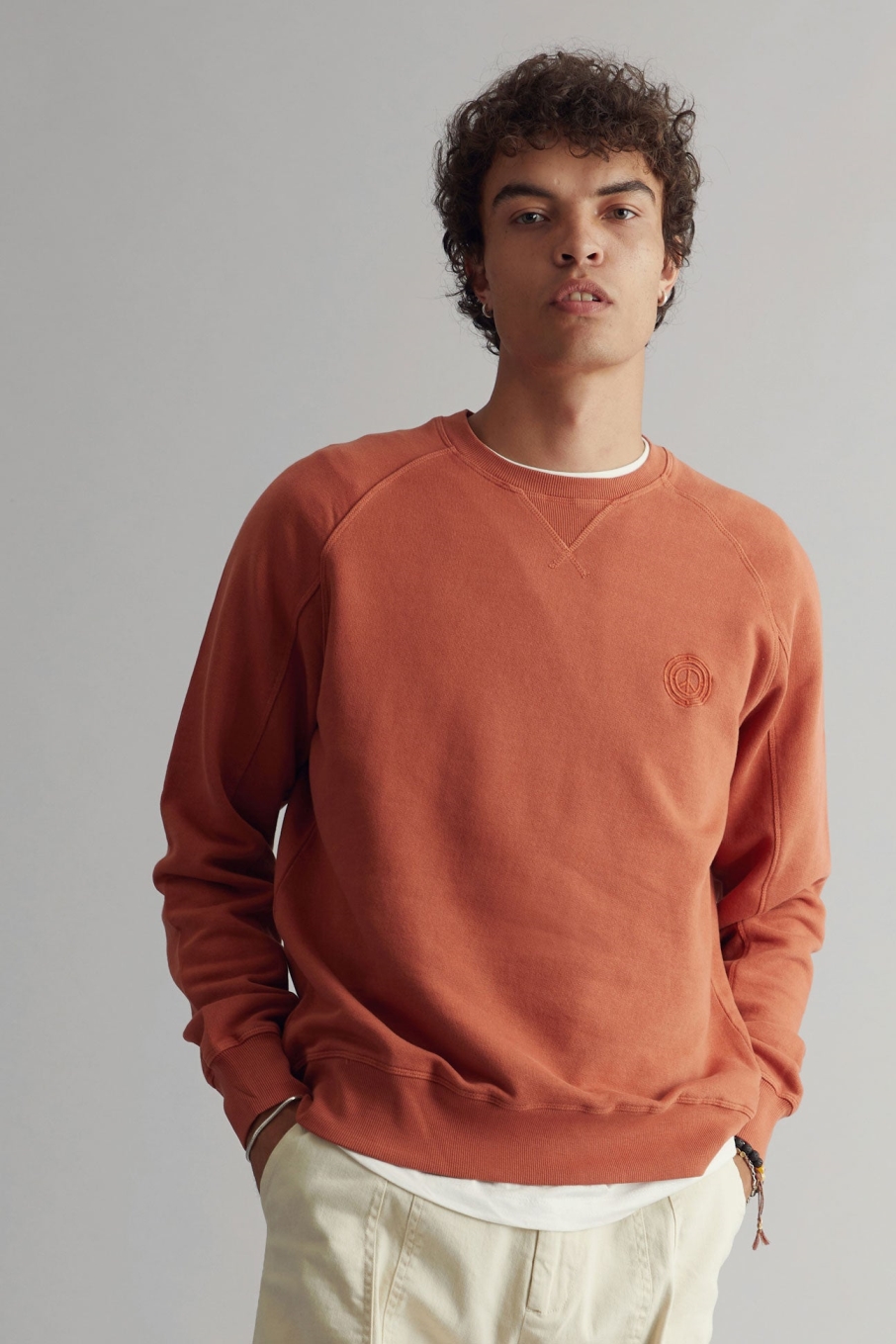 KOMODO mannen vegan Sweatshirt Heren Anton Clay Oranje