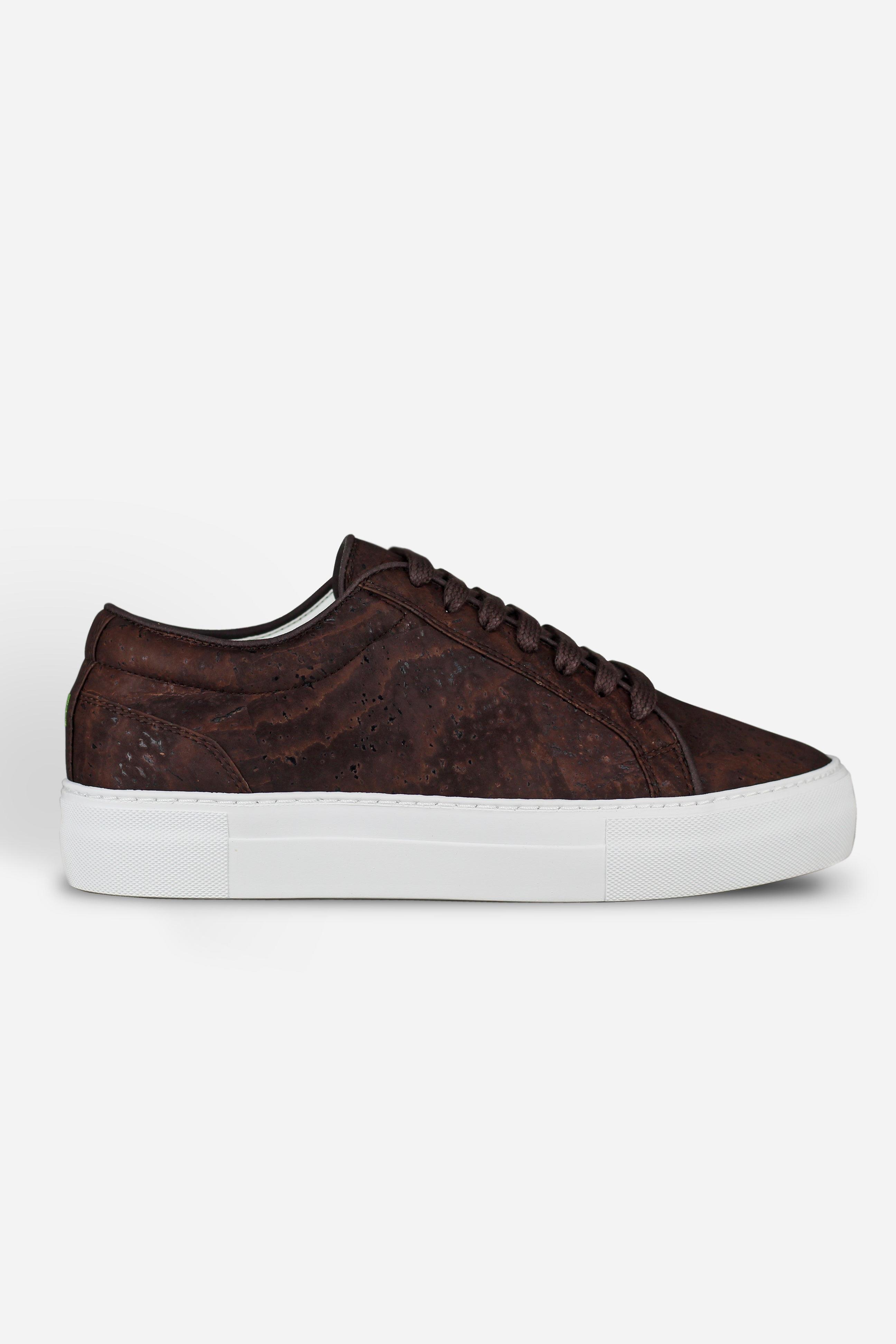 QURC mannen vegan Sneakers Kastanje Bruin Essential