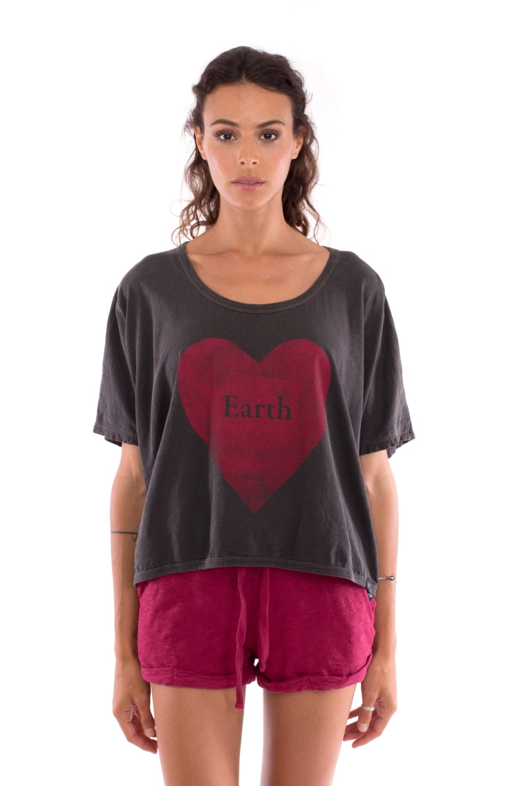 RAVENS VIEW IBIZA  T-Shirt Love Earth Antracietgrijs