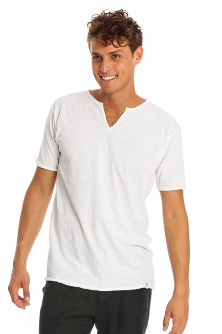 RAVENS VIEW IBIZA mannen vegan T-Shirt Eros Wit