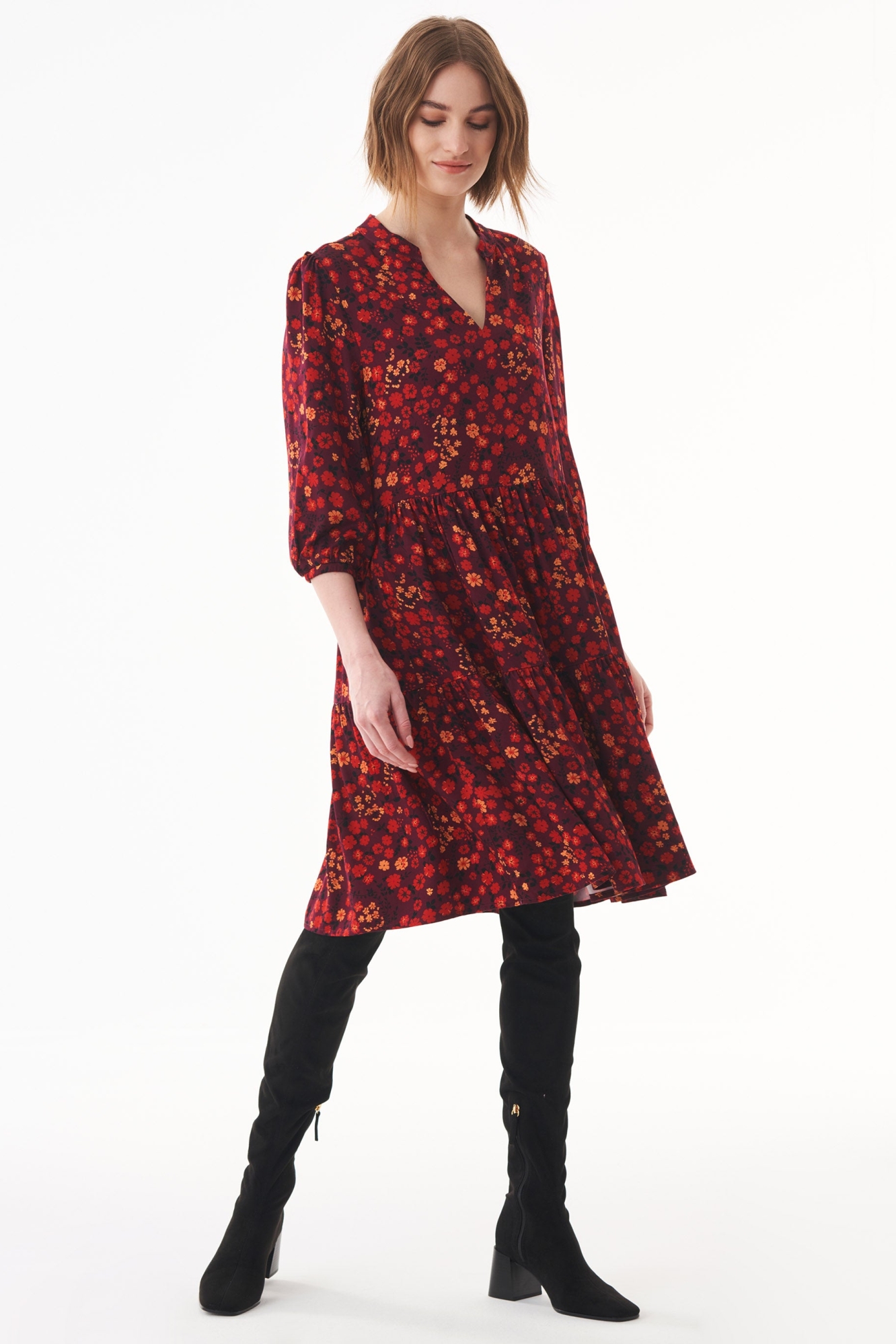 ORGANICATION  Jurk Bloemen Rood