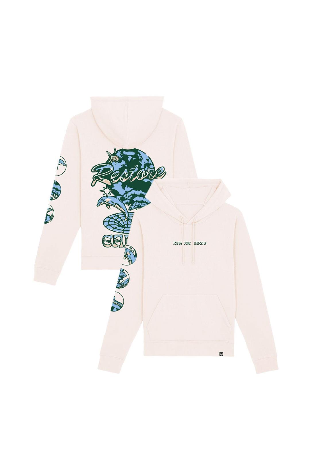 Plant Faced Clothing  Hoodie Herstellen Aarde Crème