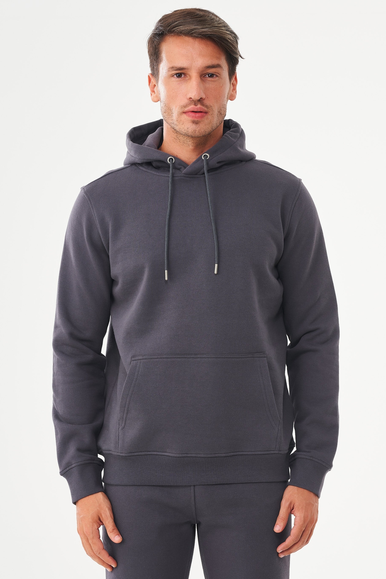 ORGANICATION mannen vegan Hoodie Biologisch Katoen Asphalt