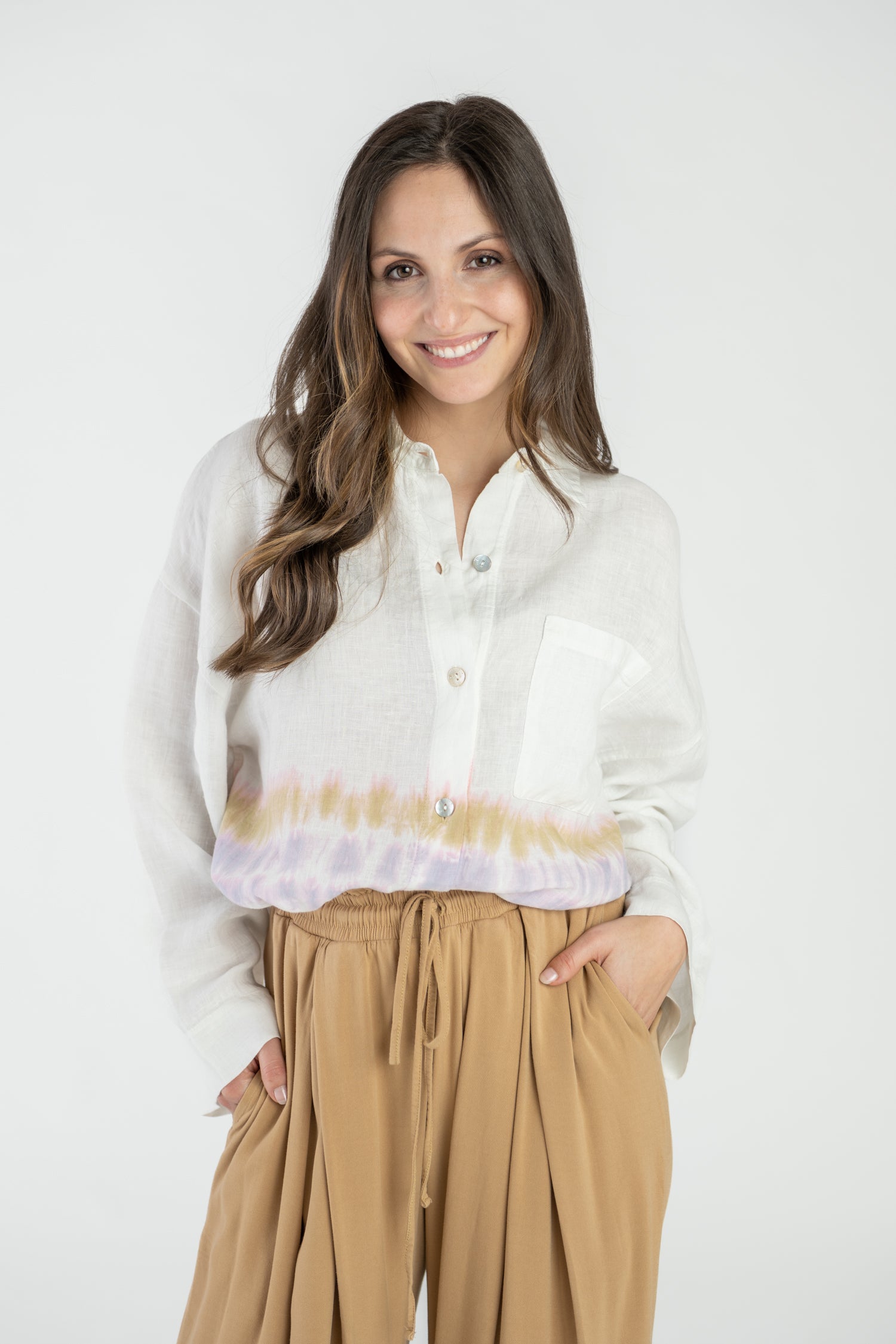 STORY OF MINE  Blouse Dip-Dye Gebroken Wit