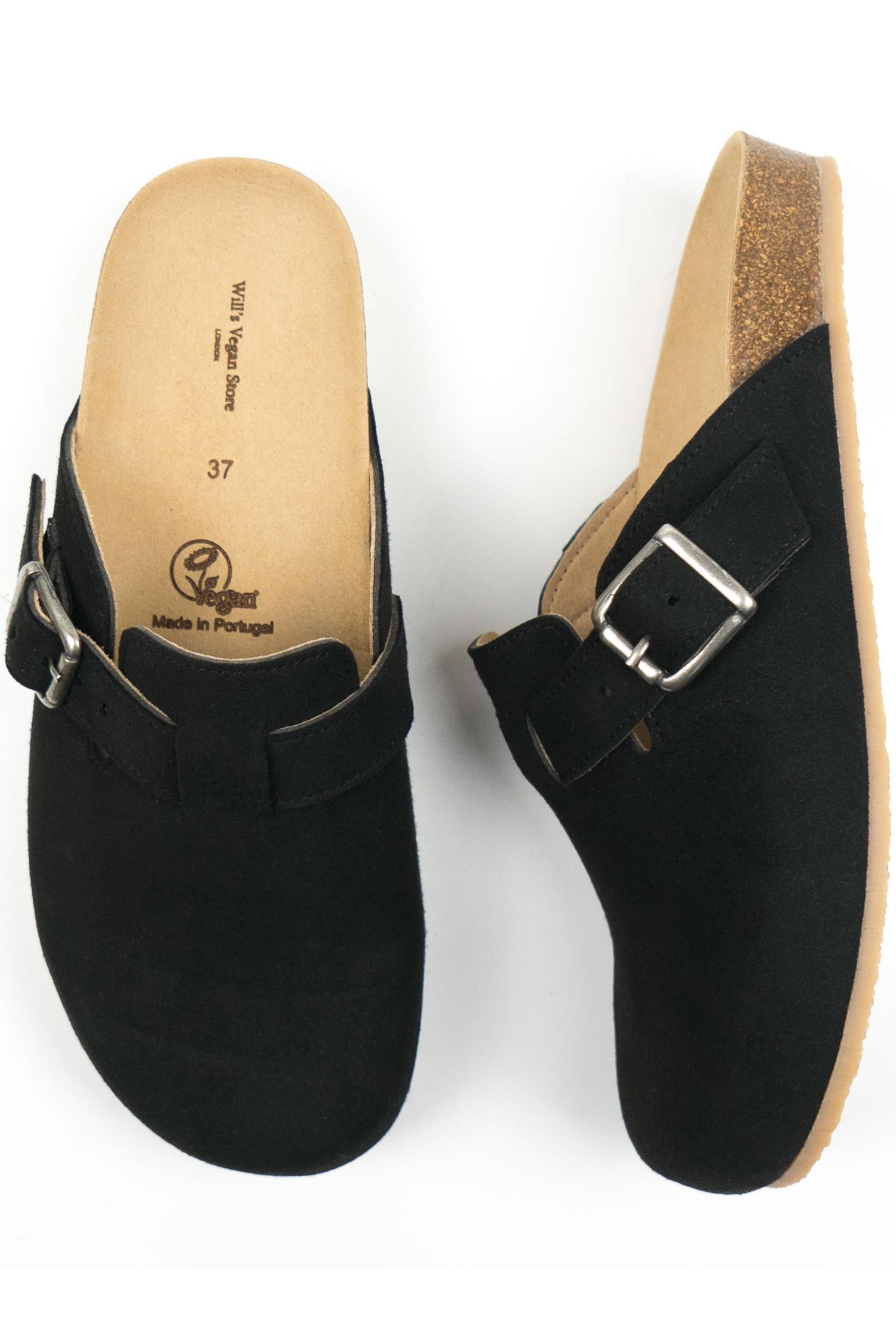 Will's Vegan Store mannen vegan Slippers Clog Zwart