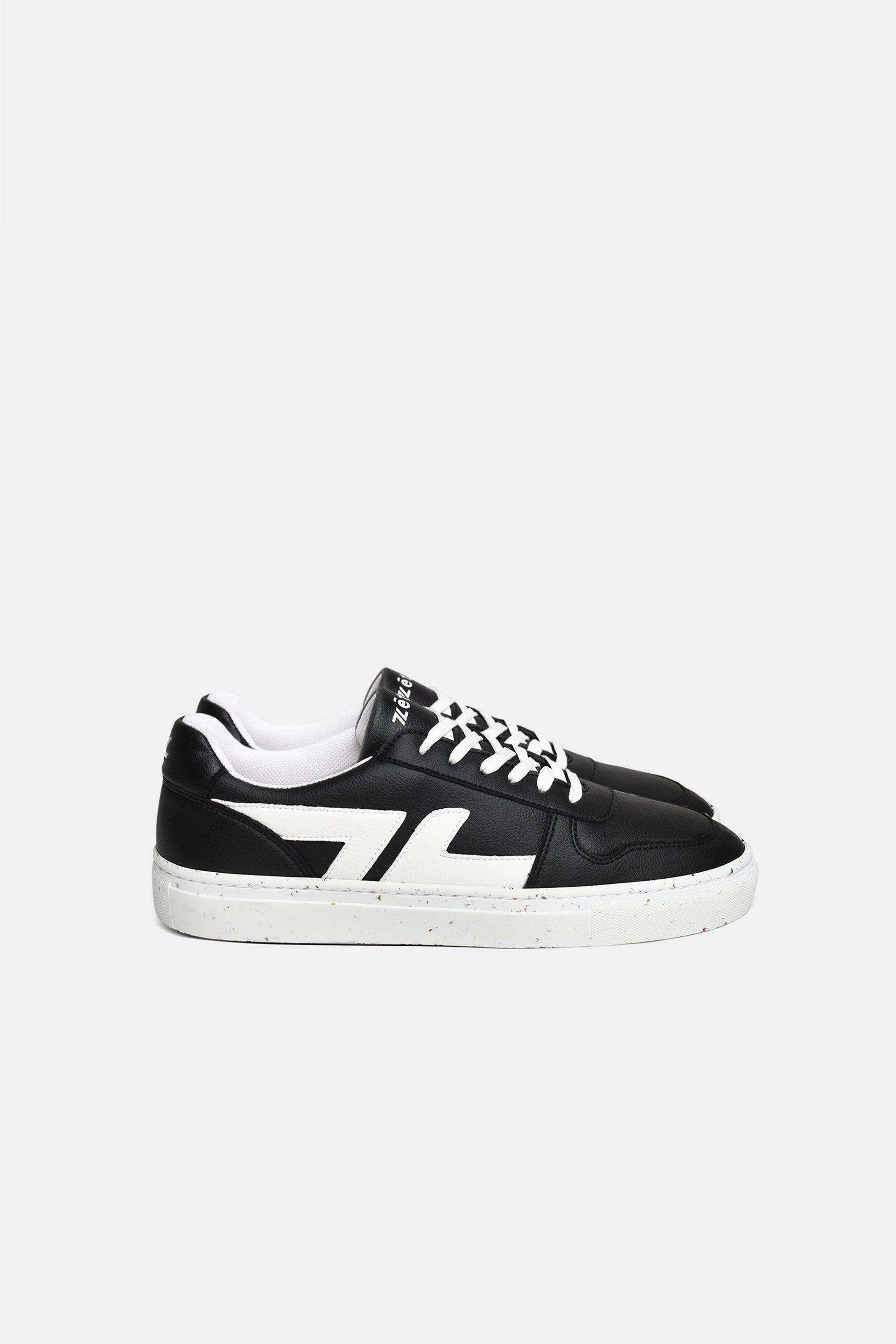 Zèta mannen vegan Sneakers Druivenleer Zwart Wit
