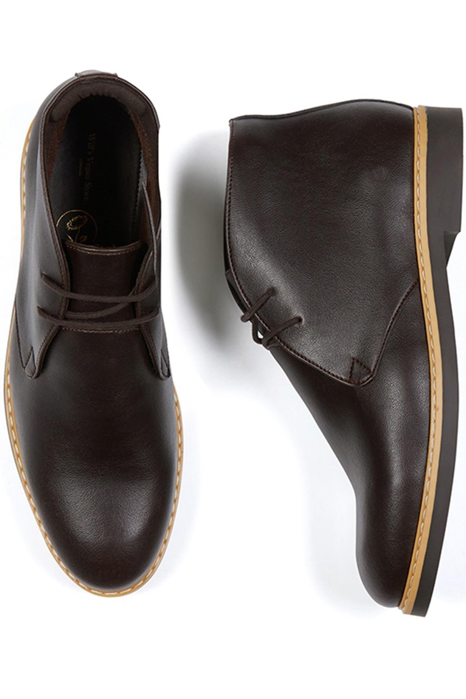 Will's Vegan Store mannen vegan Desert Boots Signature Donkerbruin