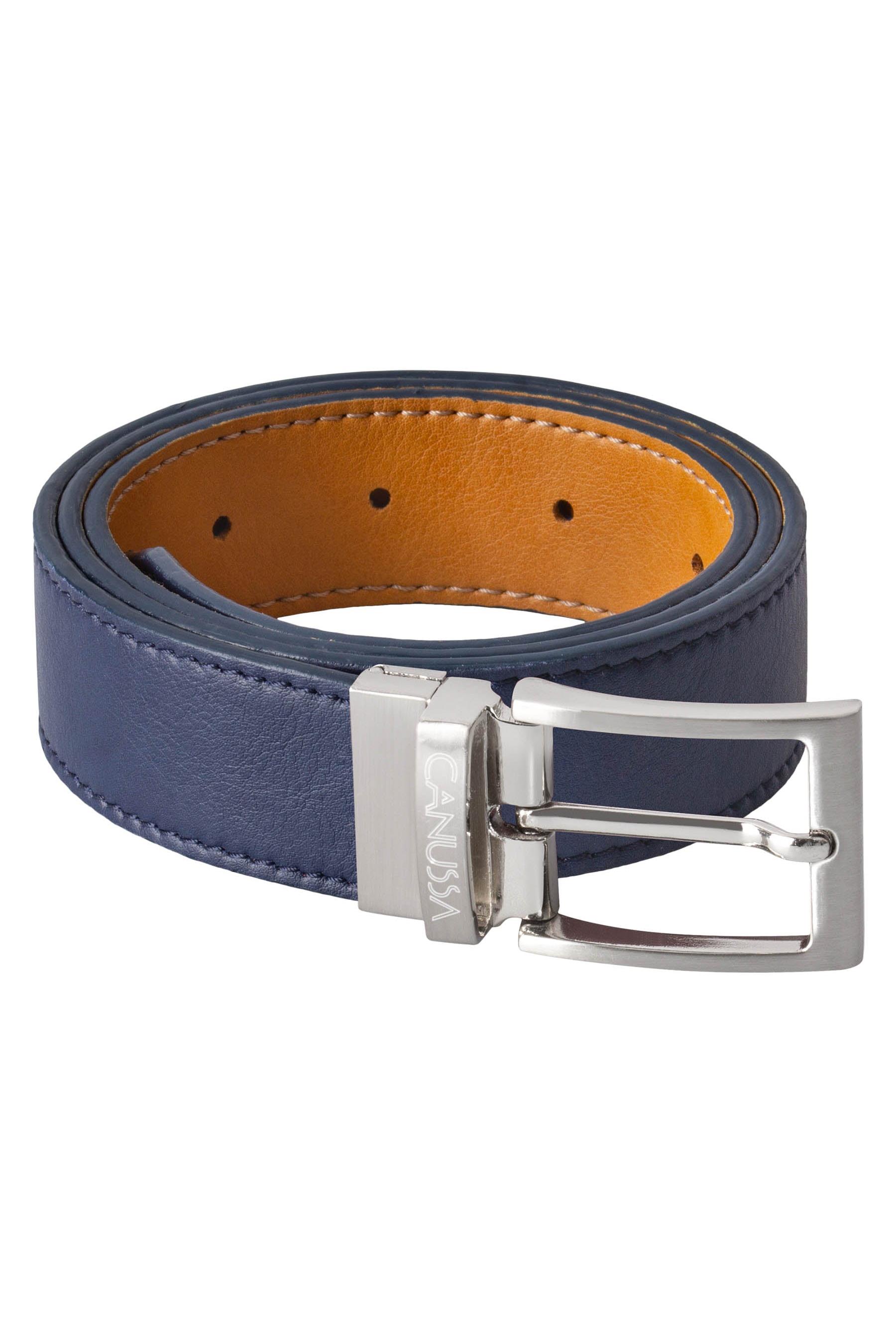 CANUSSA  Tweezijdige Riem Blauw / Camel