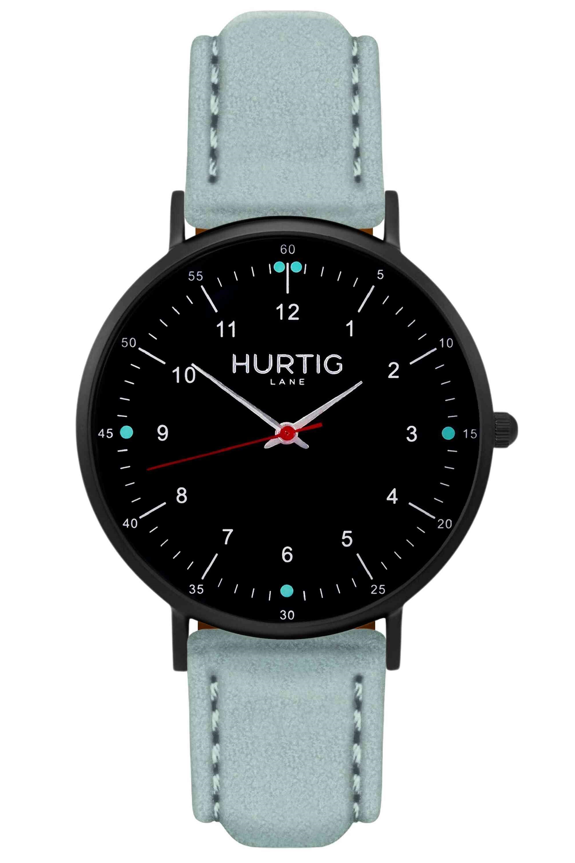 Hurtig Lane  Horloge Moderna Suède Zwart & Hemelsblauw
