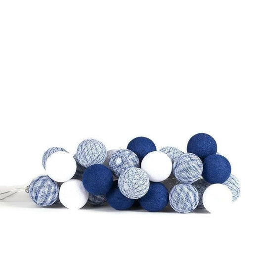Cotton Ball Lights Regular lichtslinger 10 LED lampjes - Delfts blauw