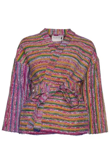 Sissel Edelbo  Overslagtop Una Jacket Woven Blanket Roze