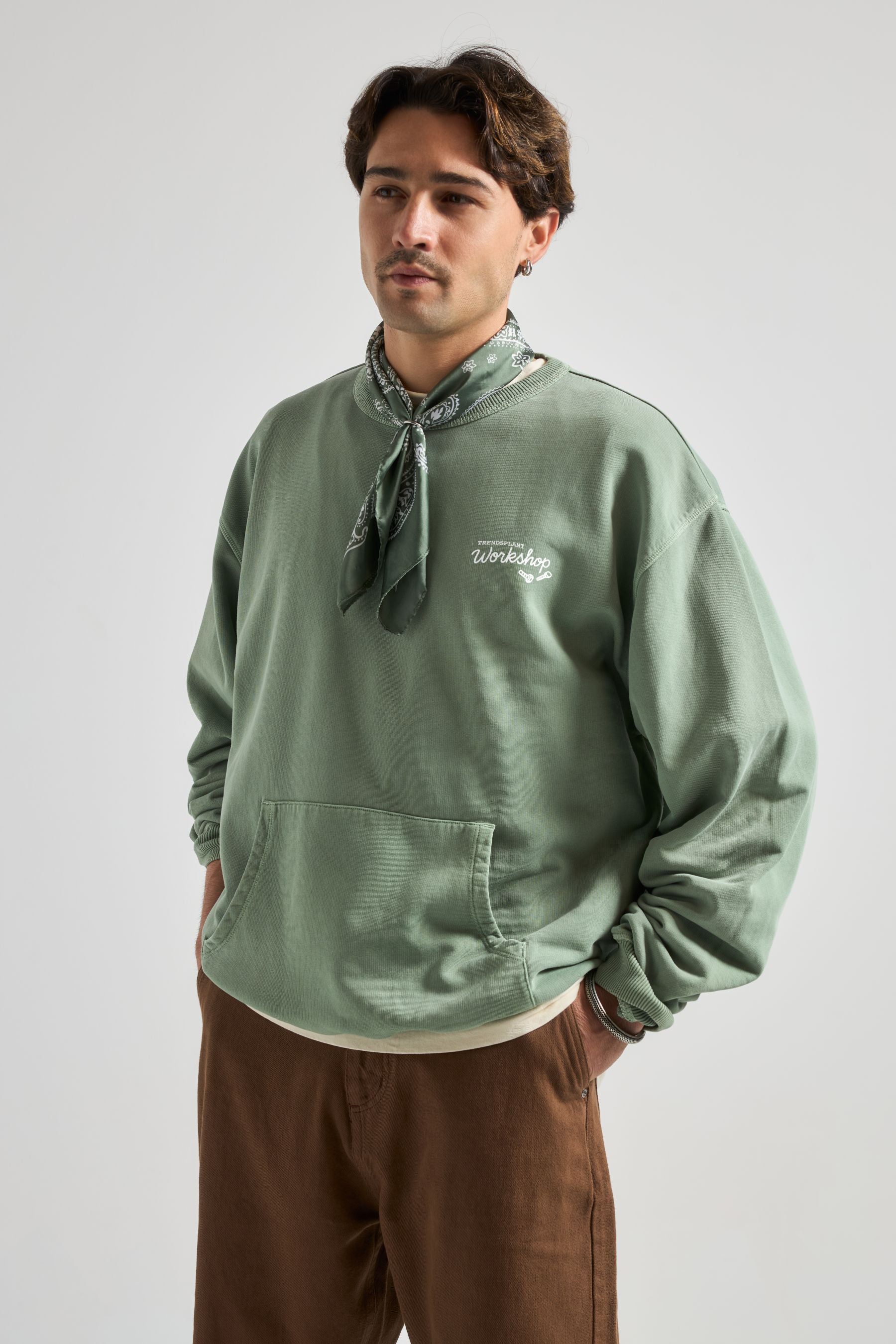 Trendsplant mannen vegan Trui De Garage Heg Groen