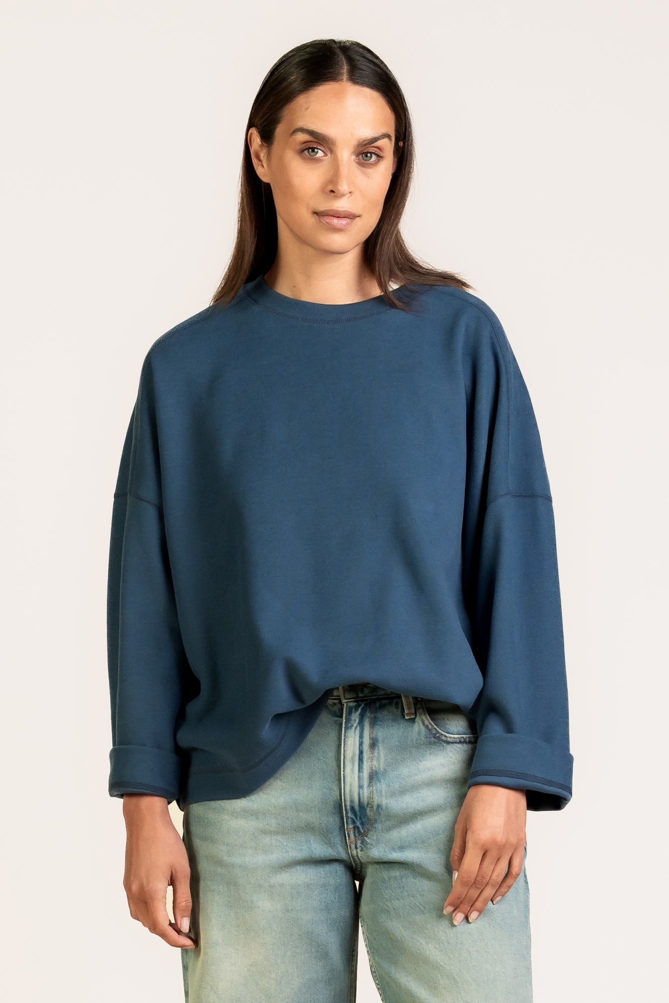 Kuyichi  Trui Hadley Met Lange Mouwen Oceaanblauw