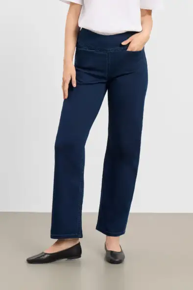 LAURIE  Broek Thea Straight Sl Donkerblauwe Denim
