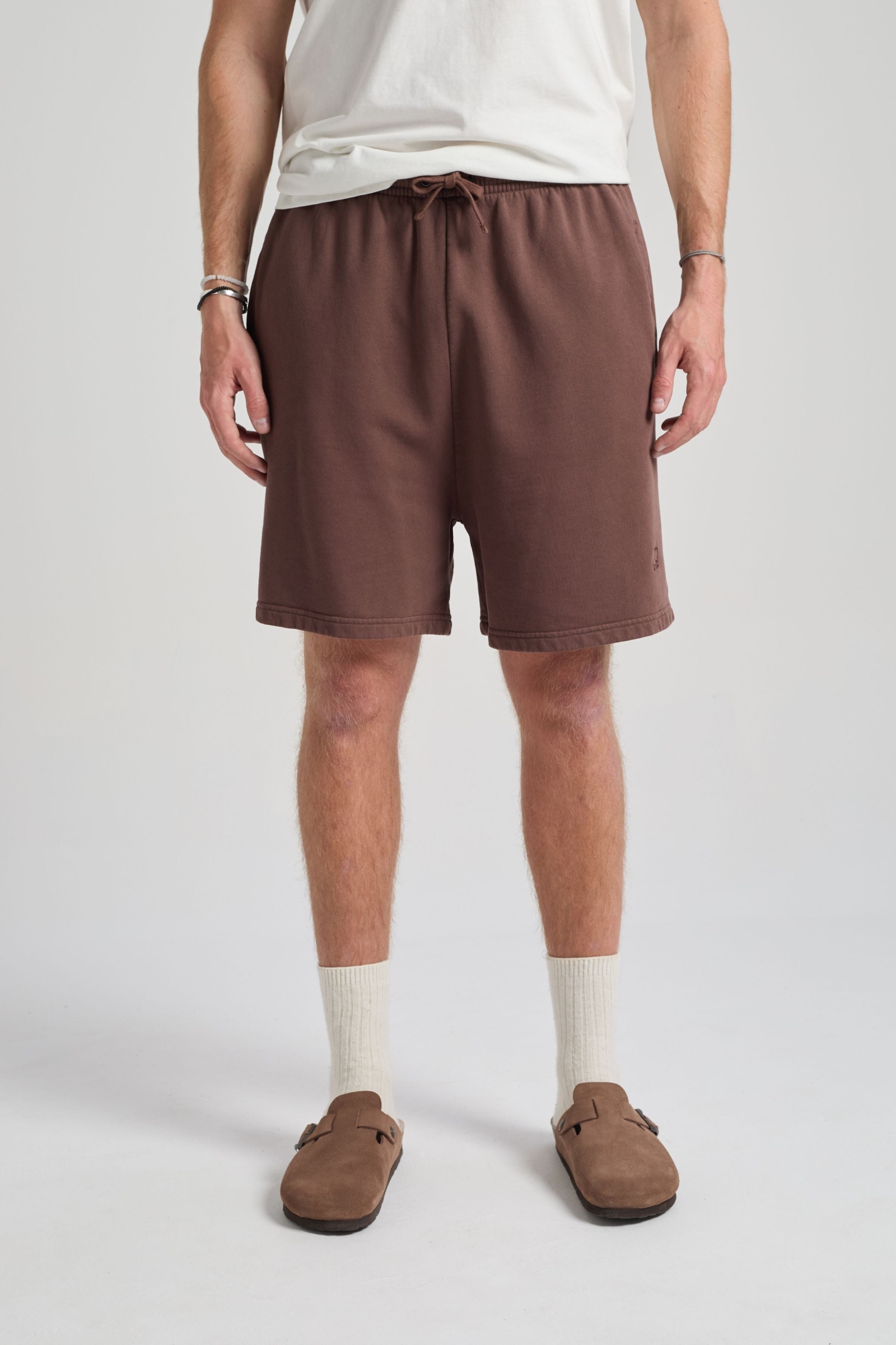 Trendsplant mannen vegan Sweatshorts Essentials Shaved Chocolate Bruin