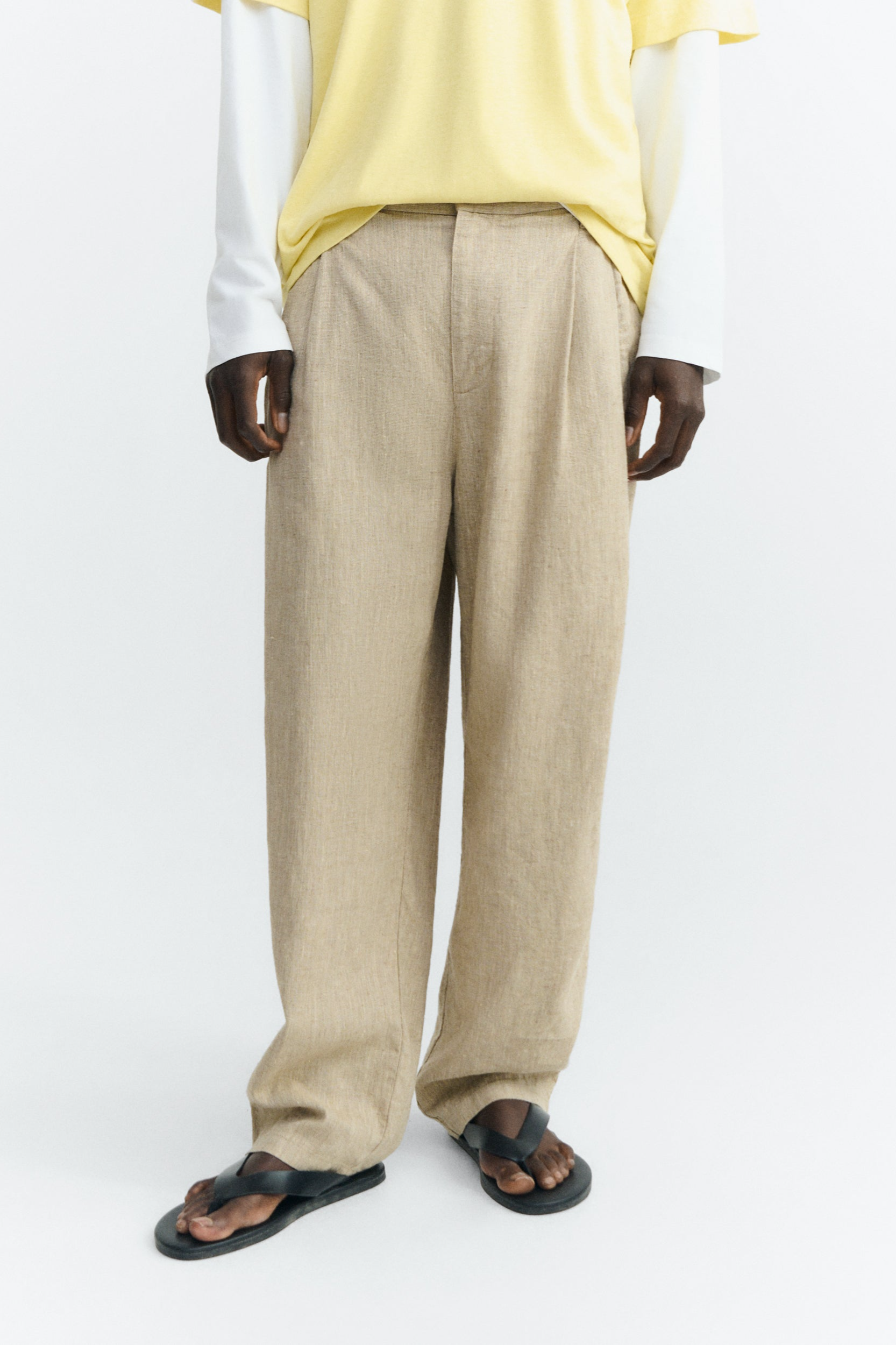 Thinking MU mannen vegan Broek Wortel Sigurd Onbewerkt Ecru
