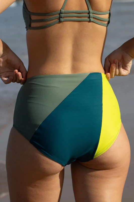 Inaska  Bikinibroekje High Waist Pure Fusion Lime/Petrol/Khaki