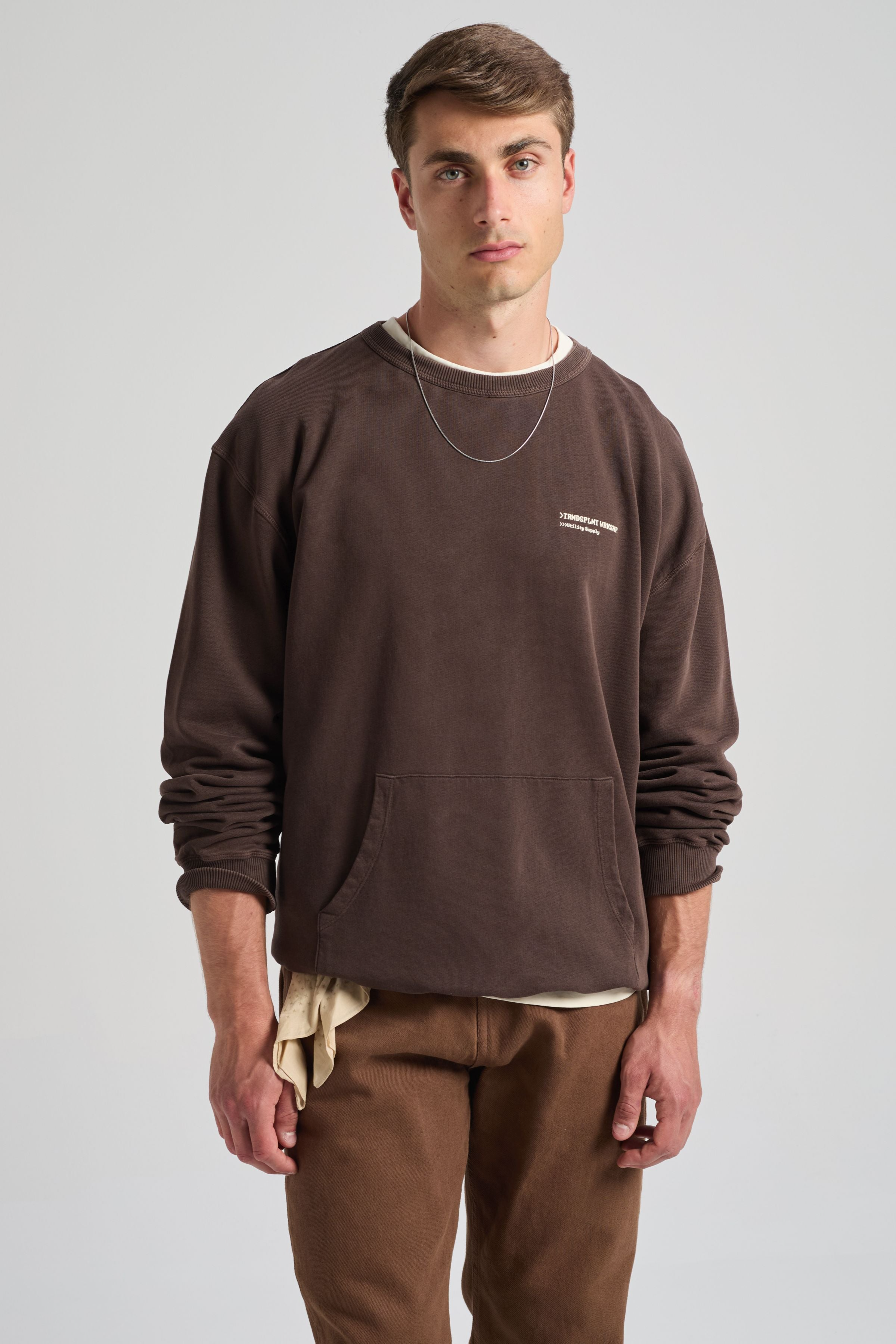 Trendsplant mannen vegan Sweatshirt Core Oversized Coffee Bean
