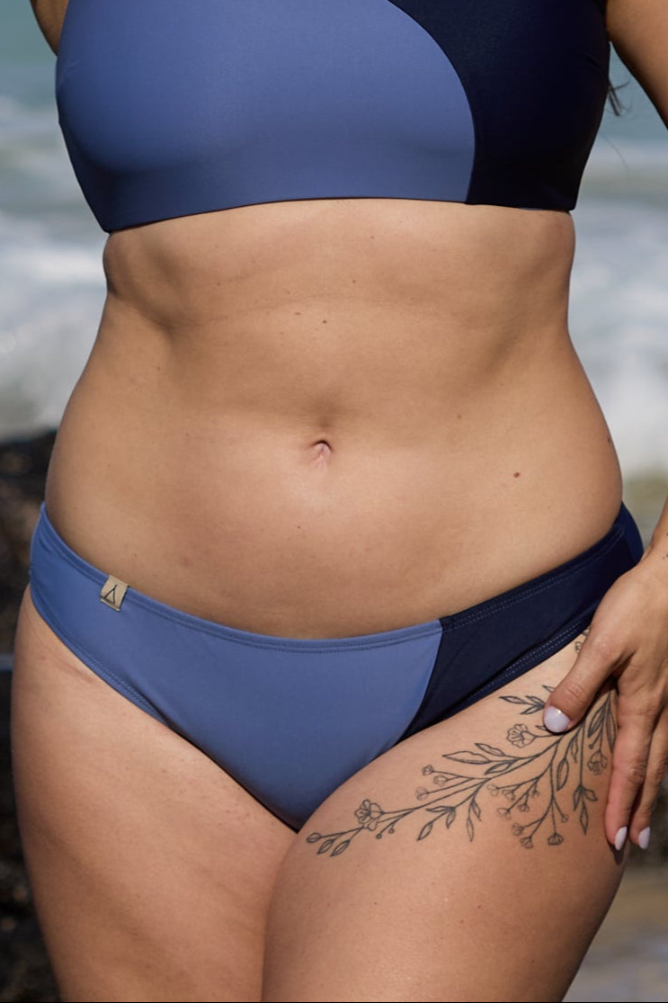  Bikinibroekje Met Normale Pasvorm Lichtgrijsblauw/Donkerblauw