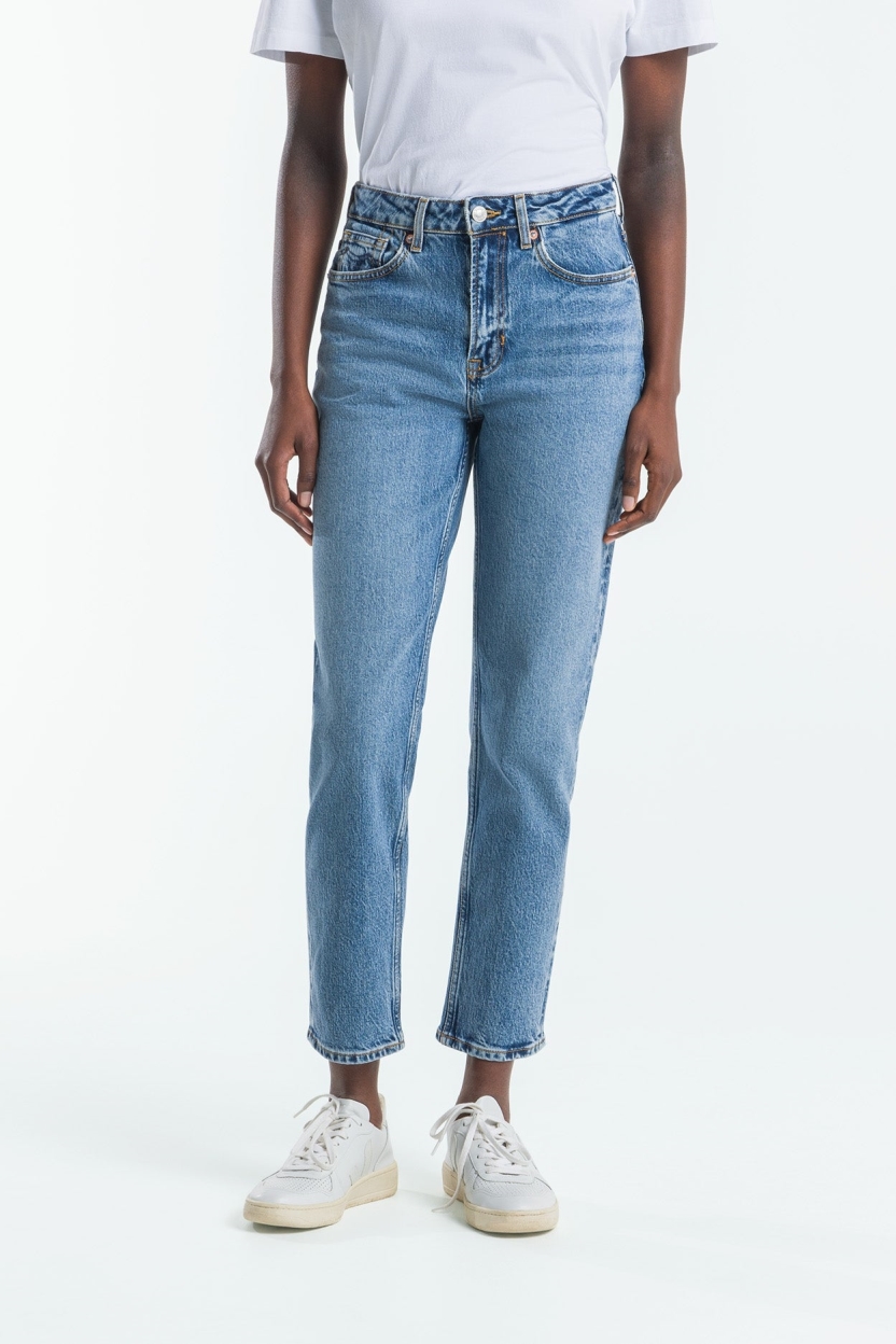 Kings of Indigo  Cropped Jeans Stretch Caroline Eco Xavier Blauw Marmer