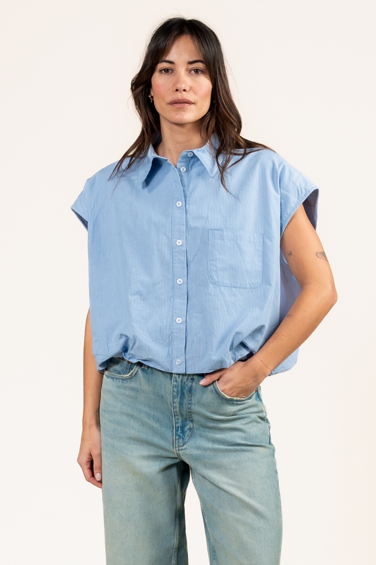 Kuyichi  Blouse Dilek Met Blauwe Strepen