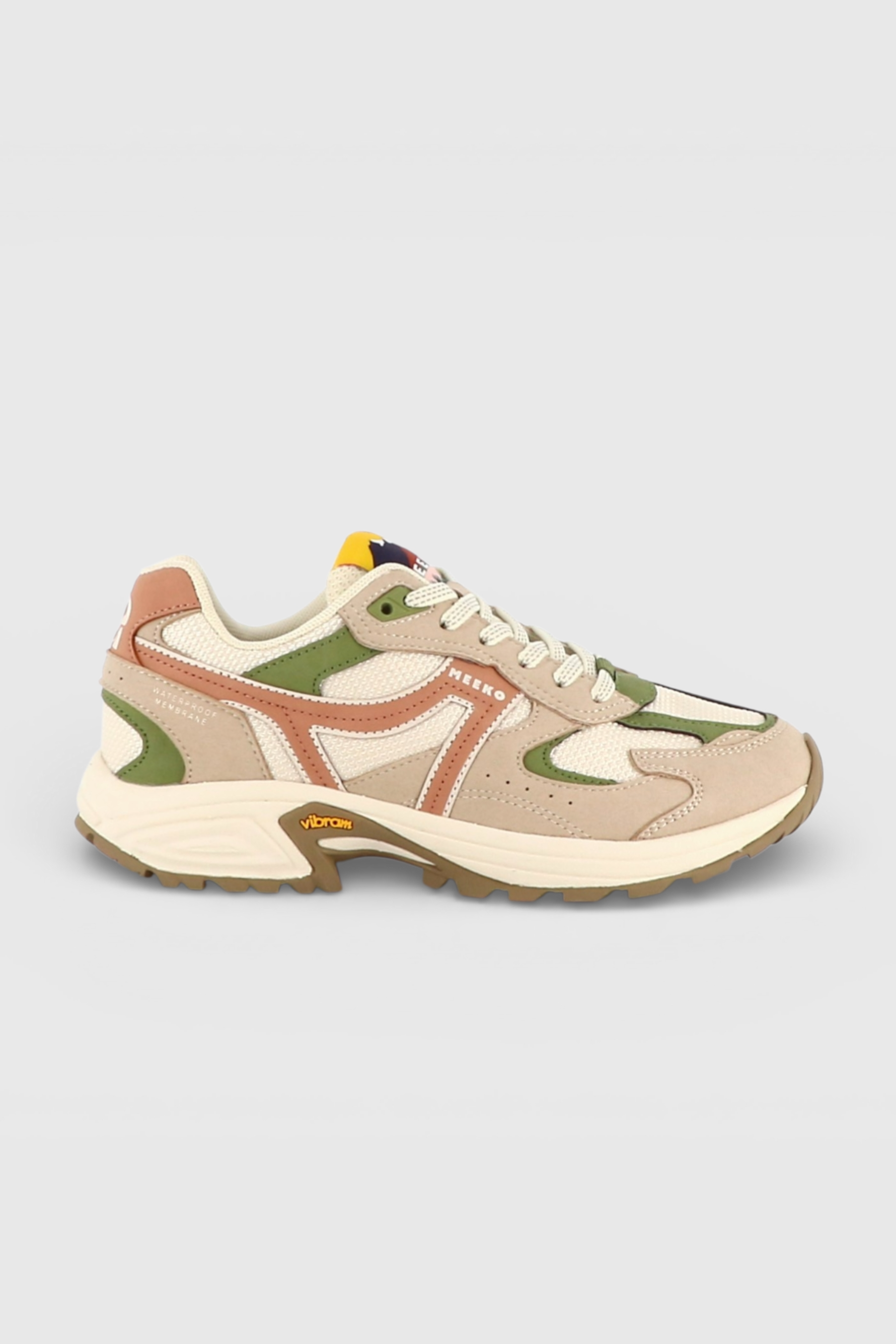 MEEKO mannen vegan Sneakers Capra Olijfgroen/Beige