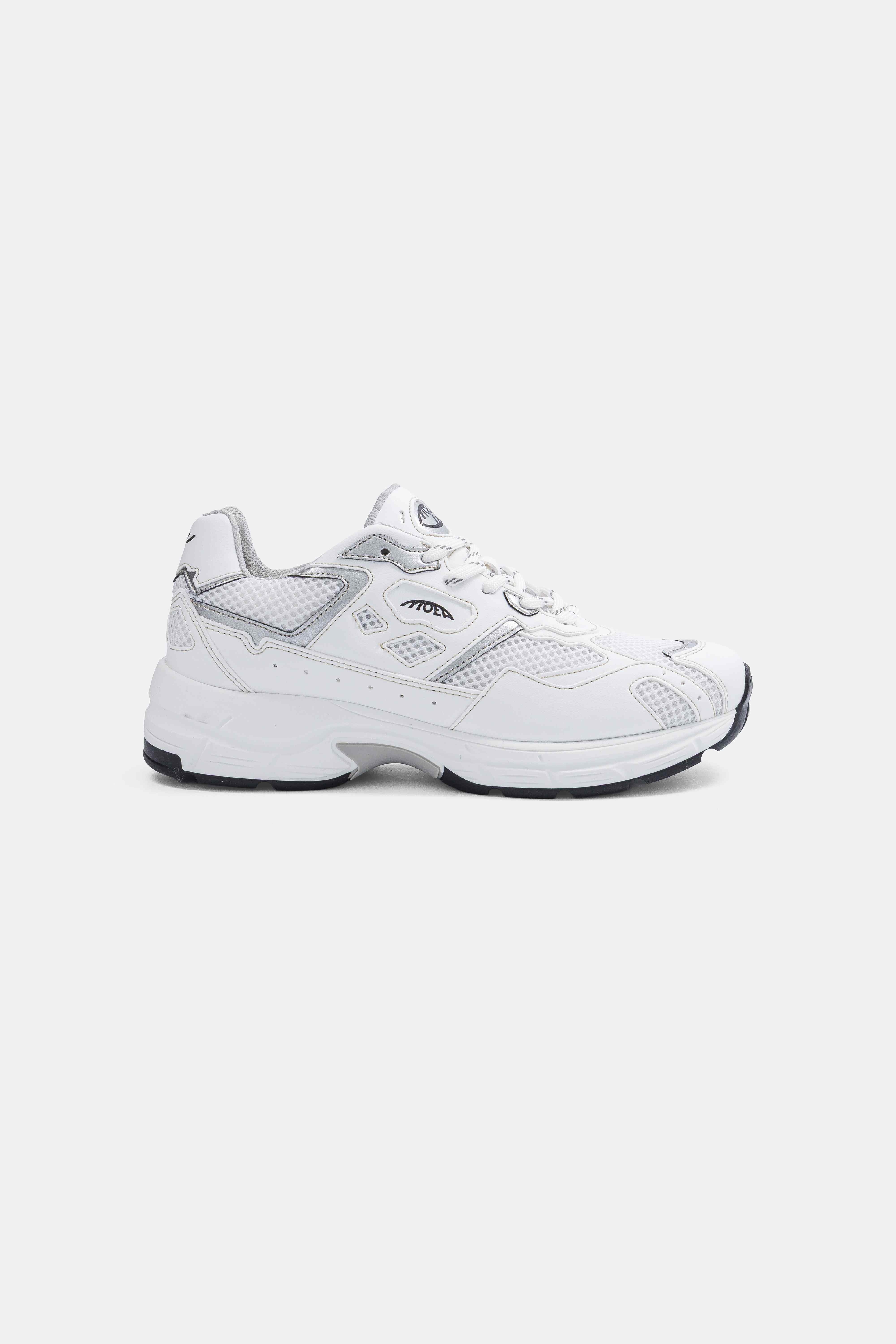 MoEa mannen vegan Sneakers Rush Wit & Zilver Apple