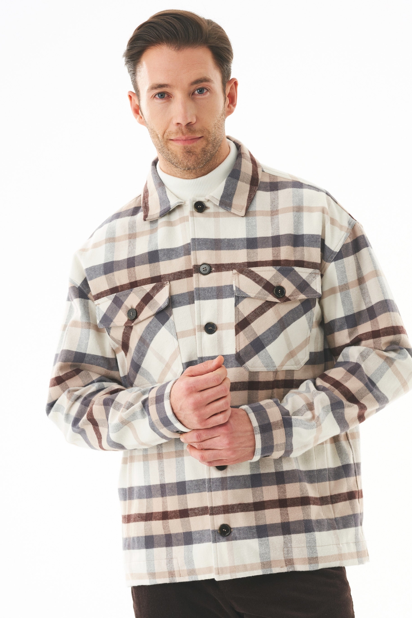 ORGANICATION mannen vegan Overshirt Flanel Ruit