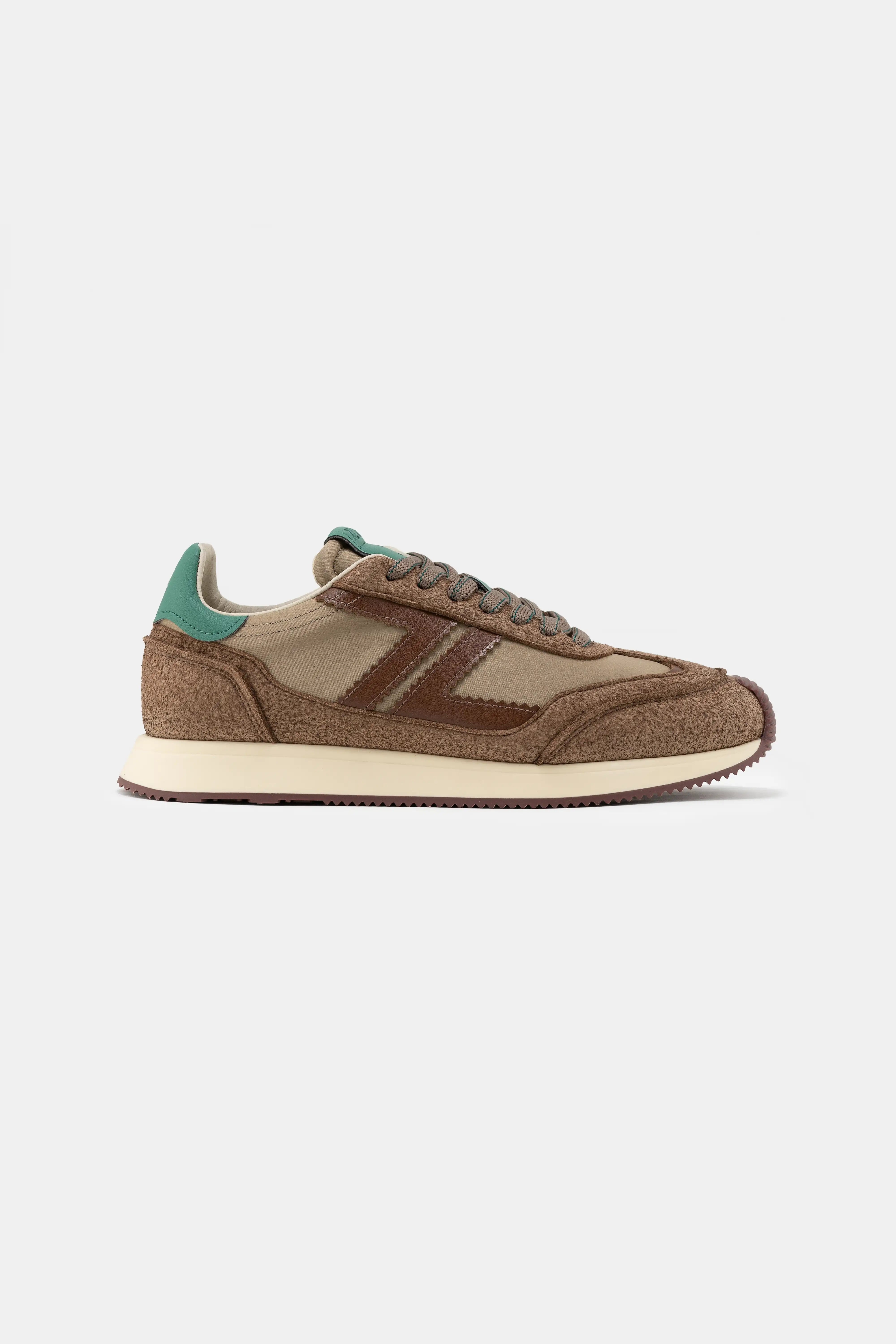 ZÃ¨ta mannen vegan Sneakers Omega Mokka Bruin/Groen