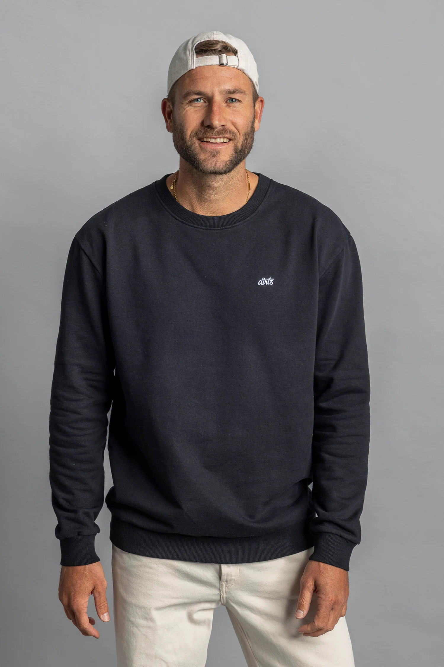 DIRTS mannen vegan Sweatshirt Met Logo En Ronde Hals Zwart