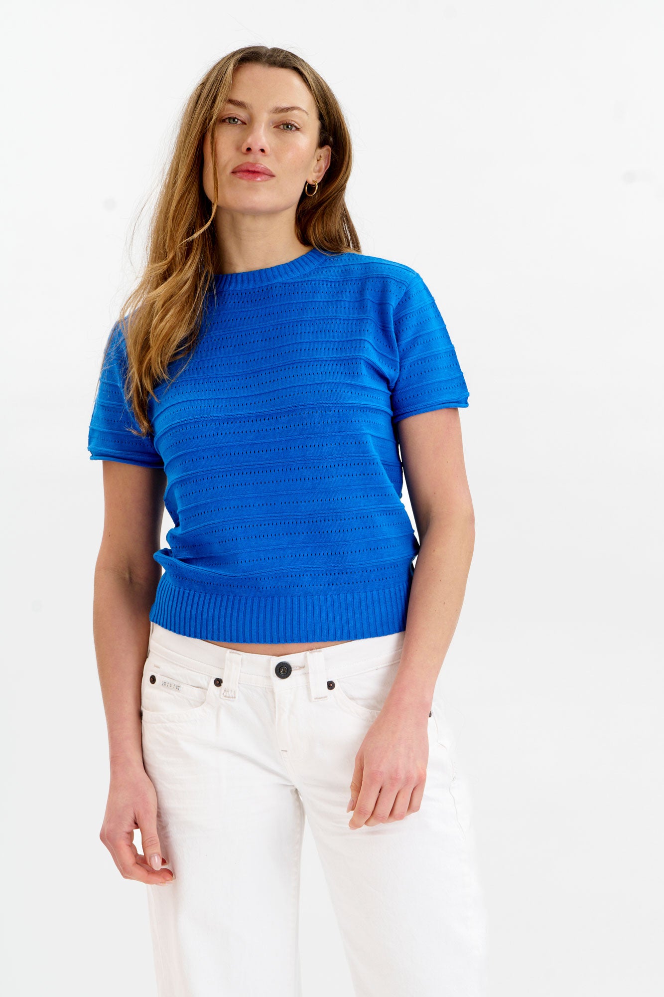KOMODO  Gebreid T-Shirt Posey Blue