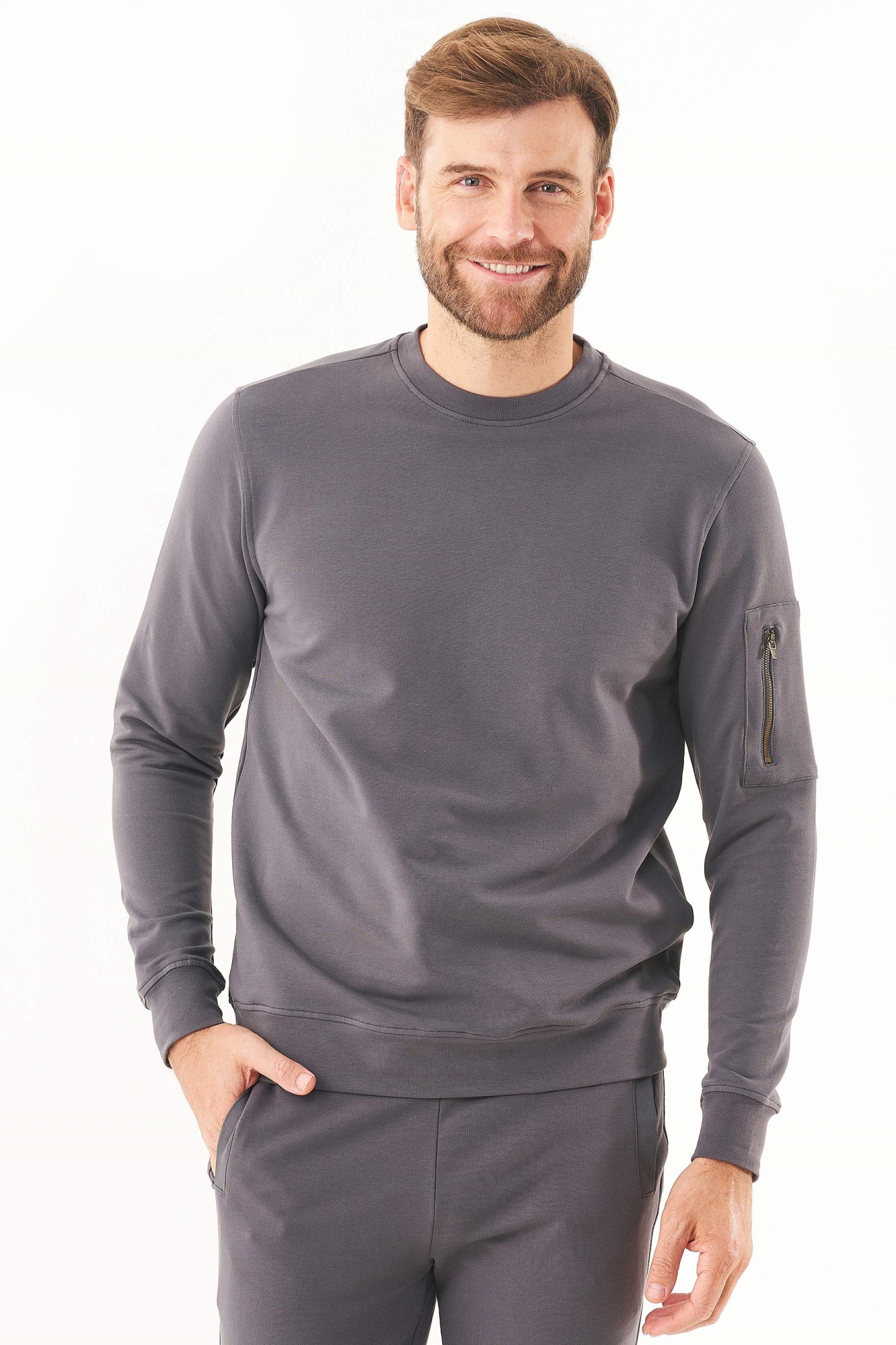 ORGANICATION mannen vegan Sweatshirt Asphalt
