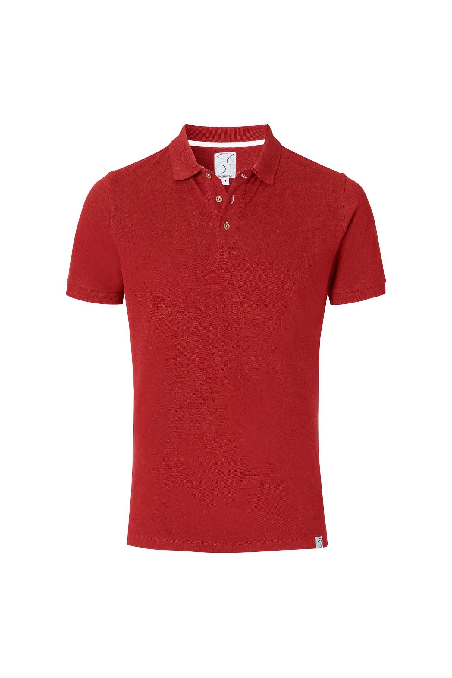 SKOT mannen vegan Polo Robijnrood