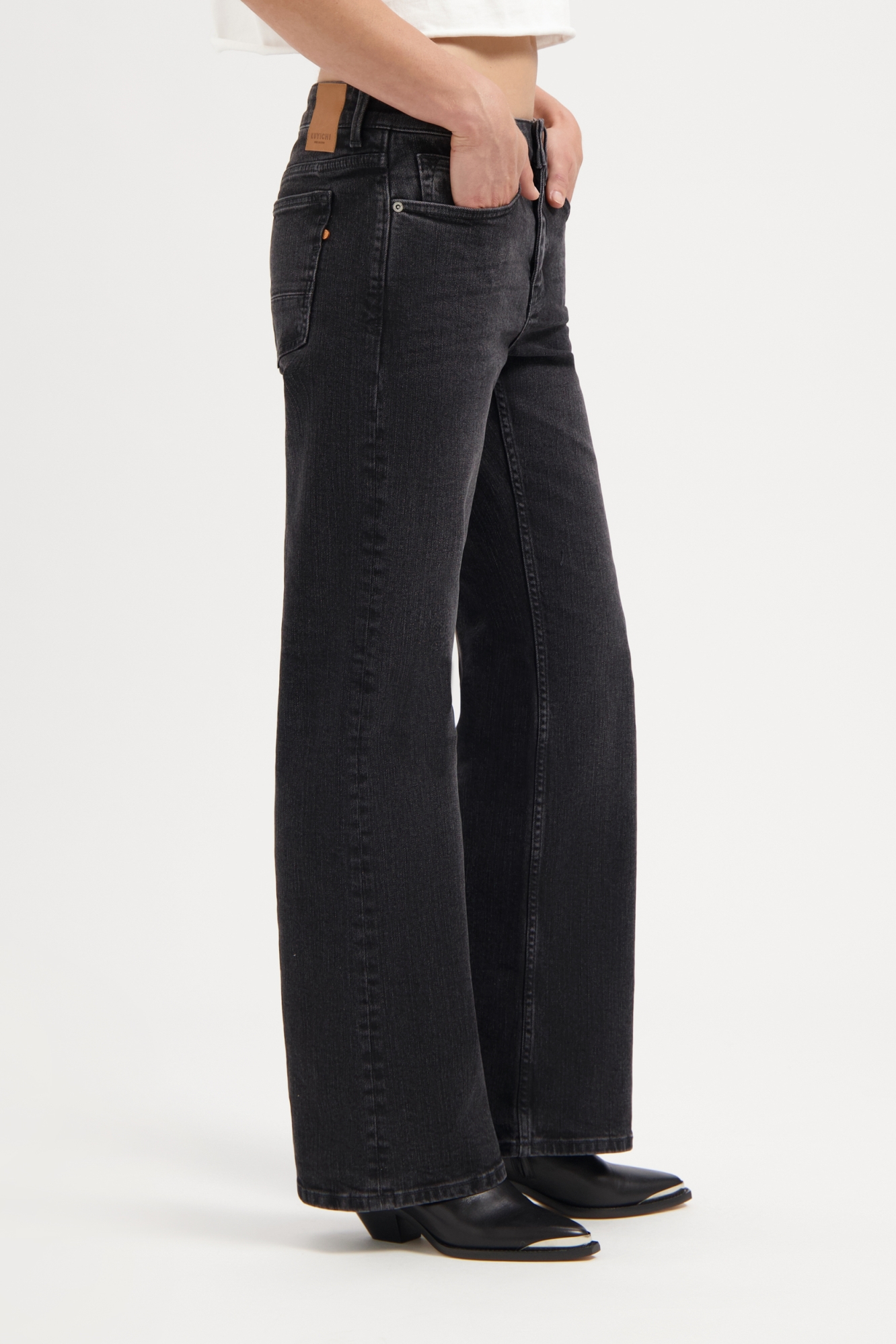 Kuyichi  Jeans Loose Lena Vintage Zwart