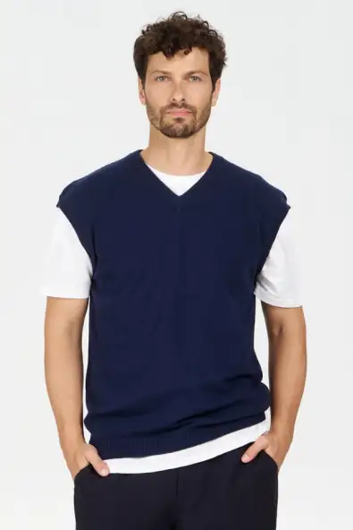 KOMODO mannen vegan Vest Aslo Marineblauw