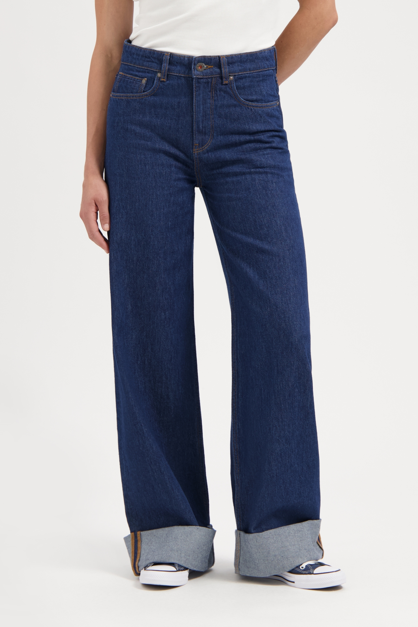 Kuyichi  Jeans Super Wide Francis Rinse Blauw