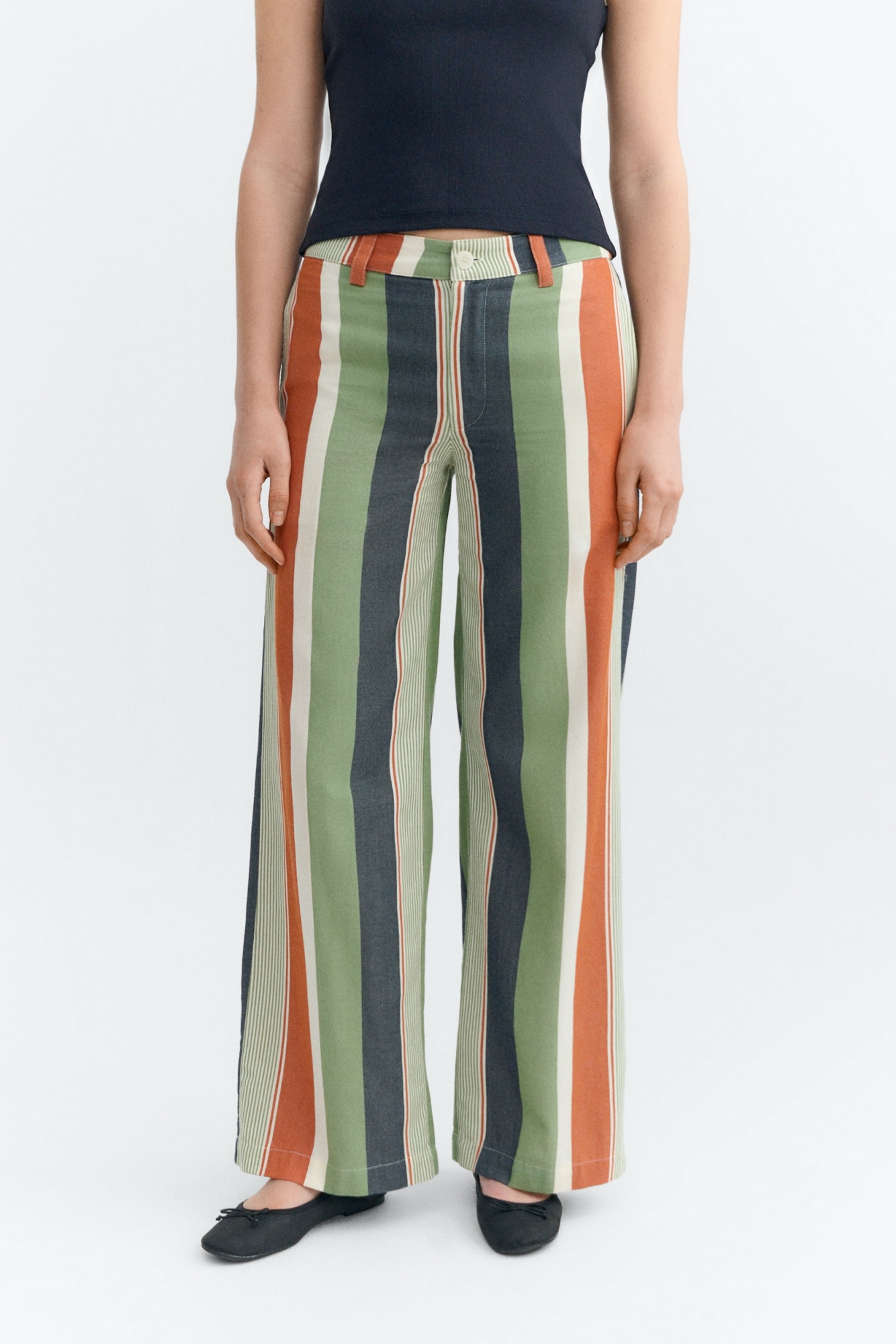 Thinking MU  Broek Serena Gestreept Meerkleurig