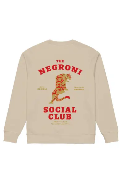 The Refined Spirit  Unisex Sweatshirt Met De Tekst "the Negroni Social Club Desert Dust"
