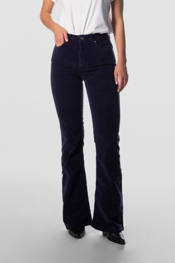 Kuyichi  Spijkerbroek Flare Lisette Corduroy Donkerblauw