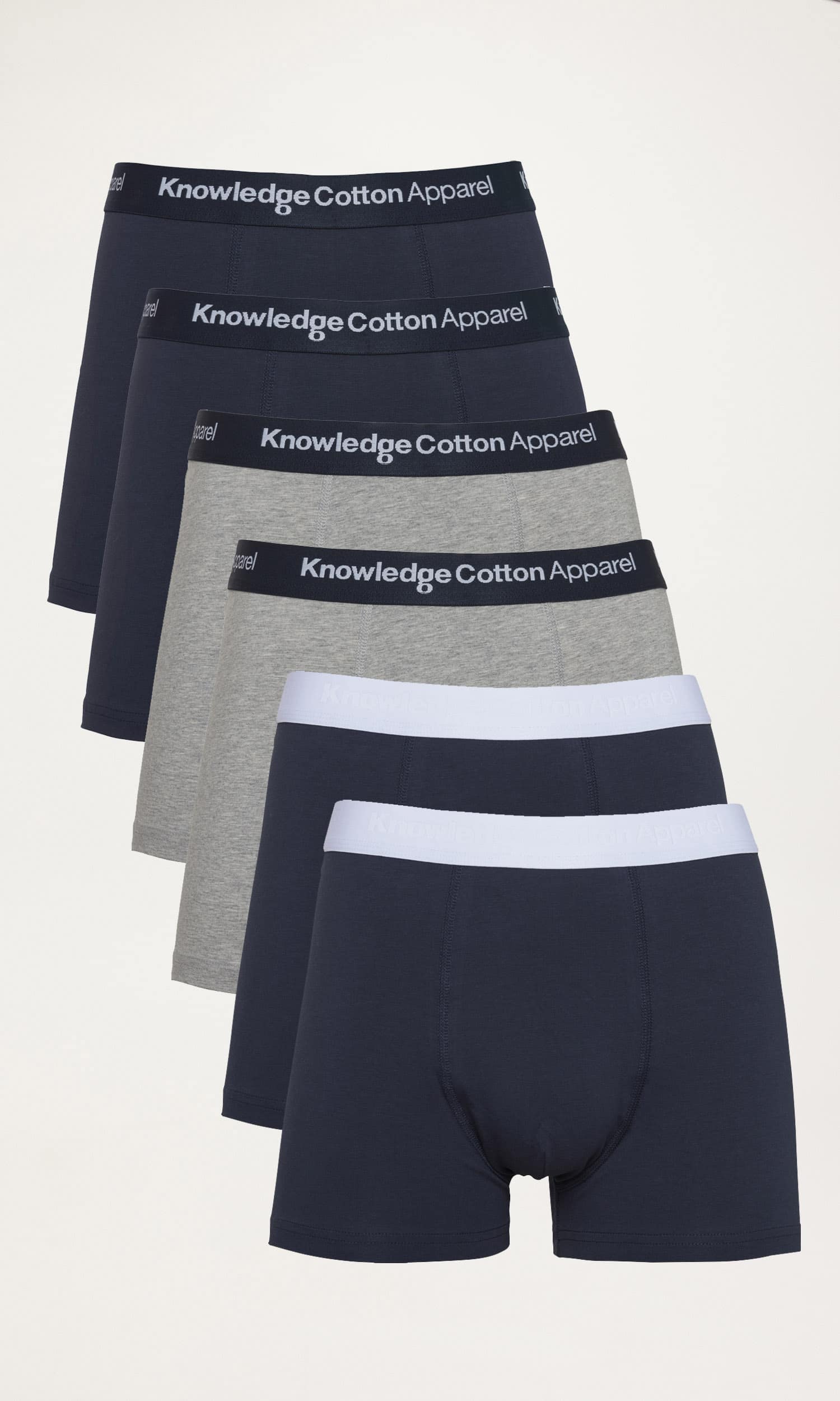KnowledgeCotton Apparel mannen vegan Multipack 6x Boxershorts Totaal Eclipse Navy