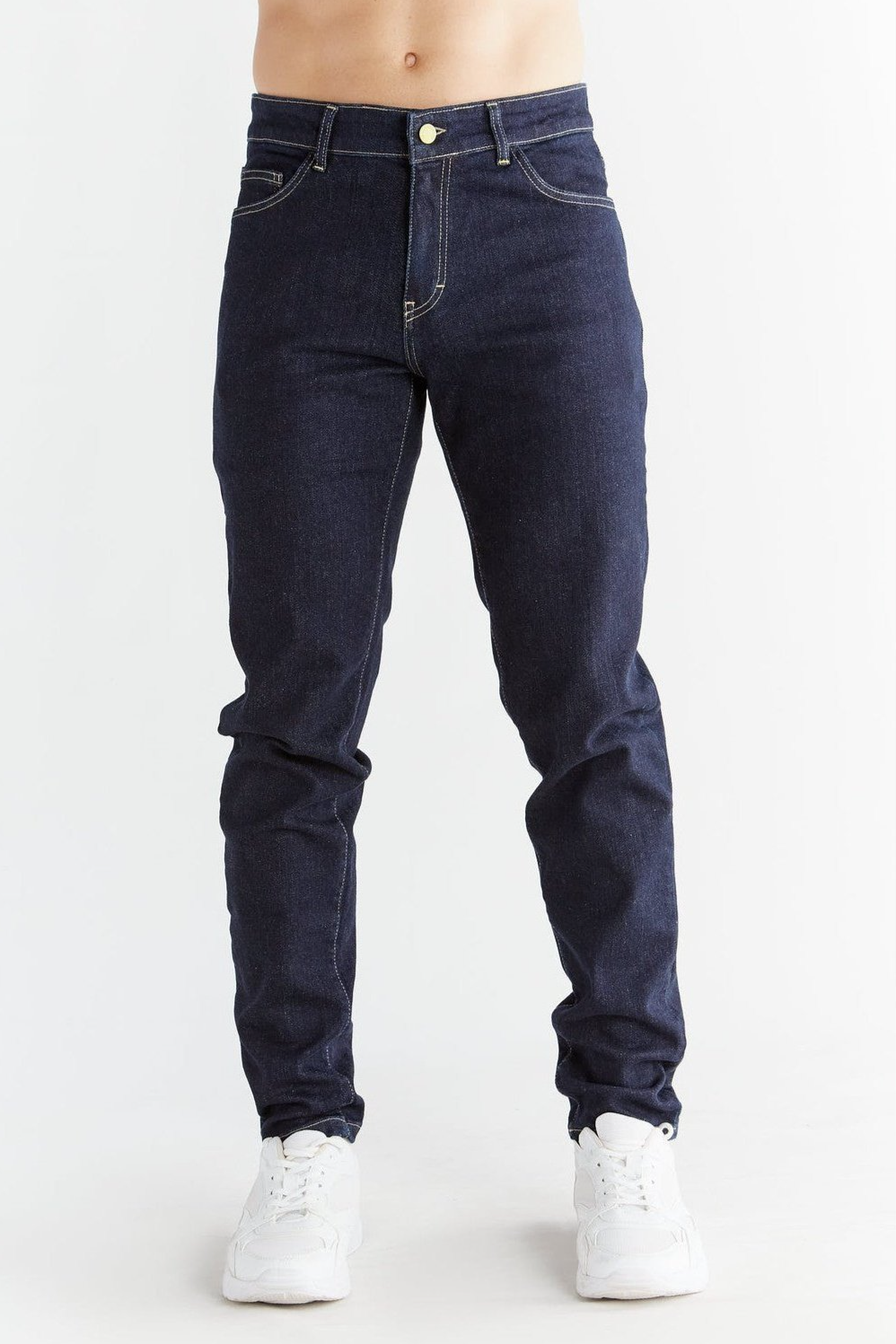 Evermind mannen vegan Jeans Slim Fit Donker Leisteenblauw