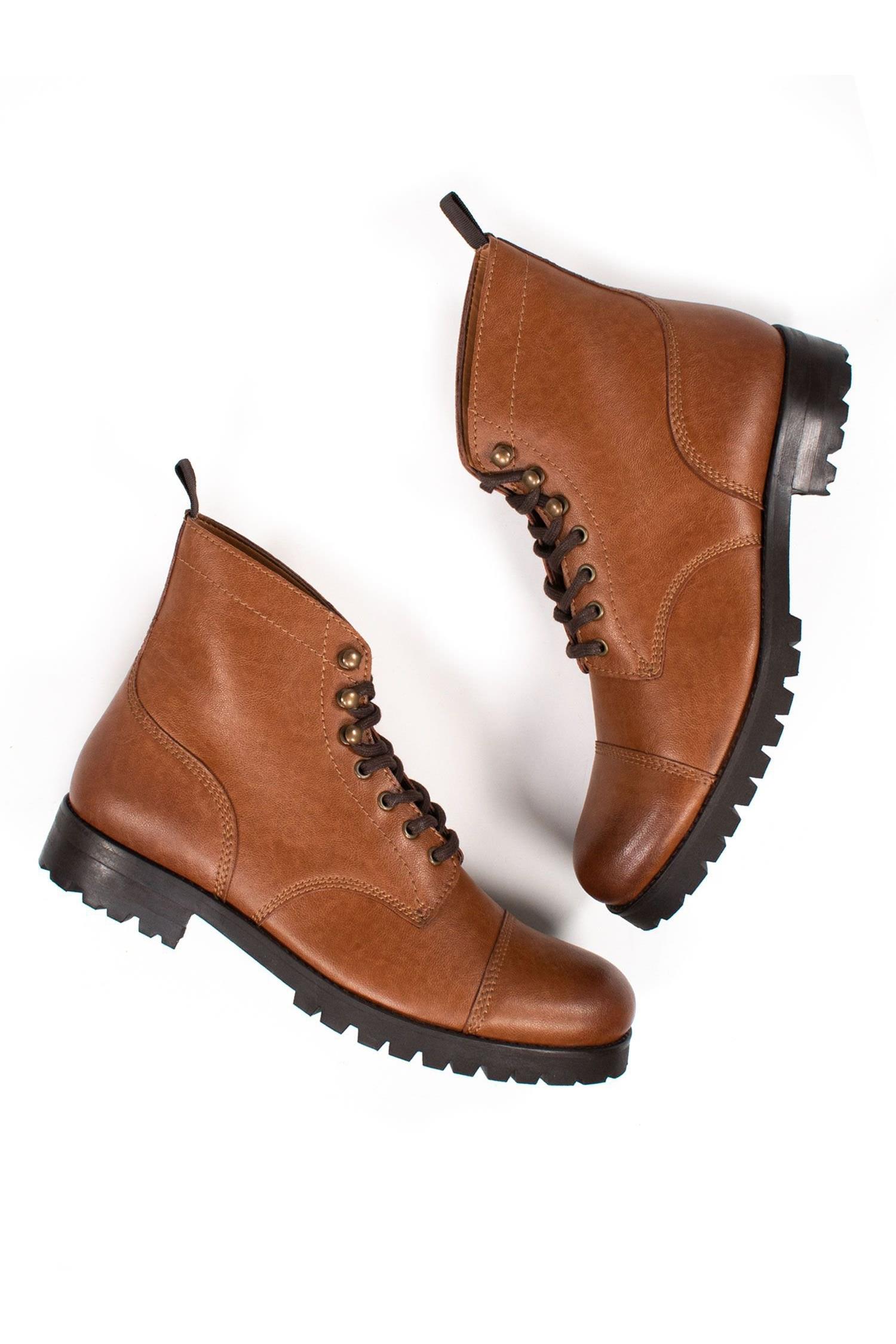 Will's Vegan Store mannen vegan Work Boots Lichtbruin