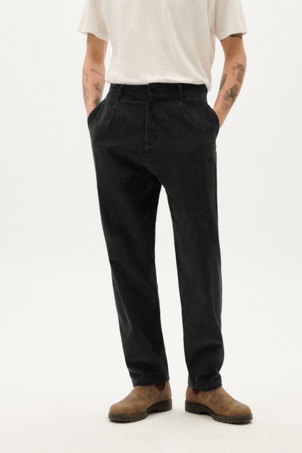 Thinking MU mannen vegan Broek Wotan Corduroy Zwart