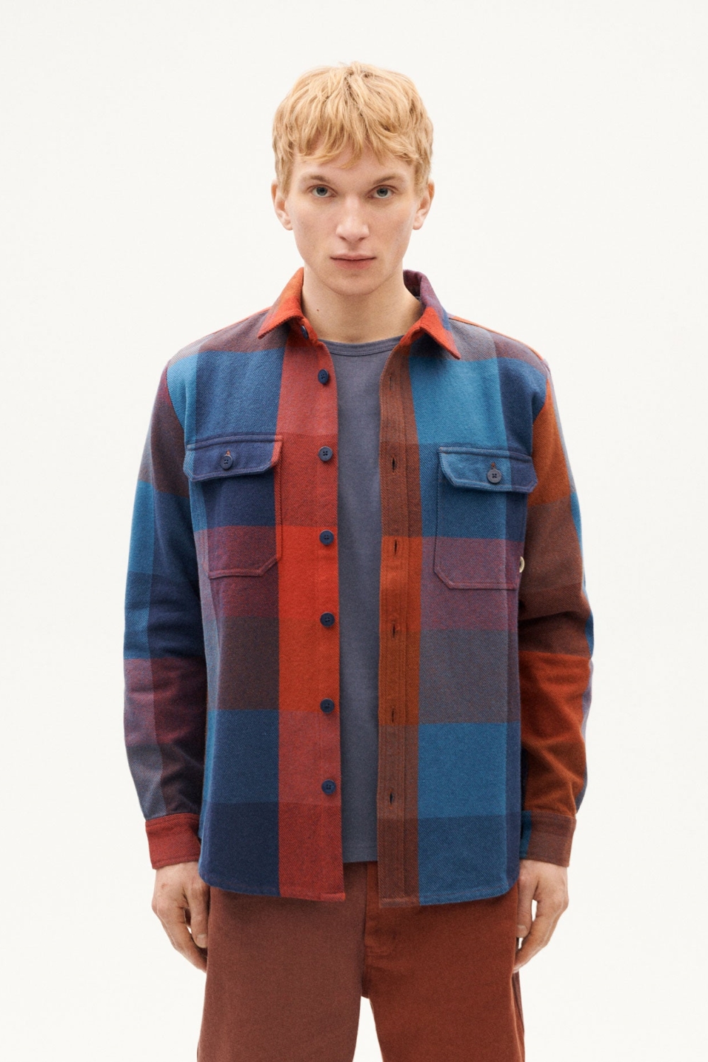 Thinking Mu Vegan Overshirt Blue Berry Blanket