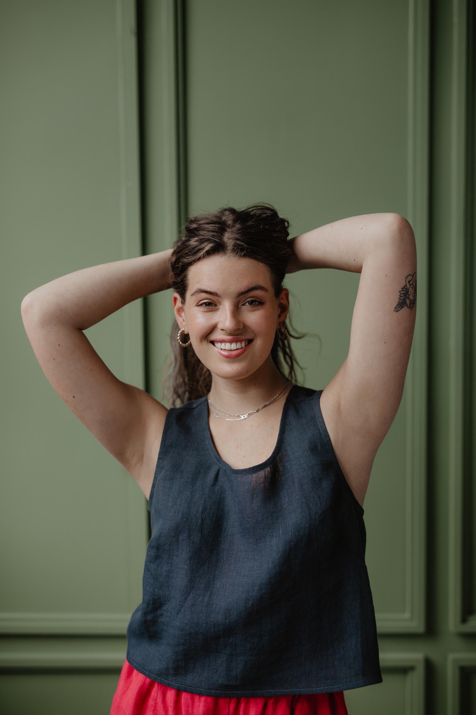 AmourLinen  Boven Ella Houtskool
