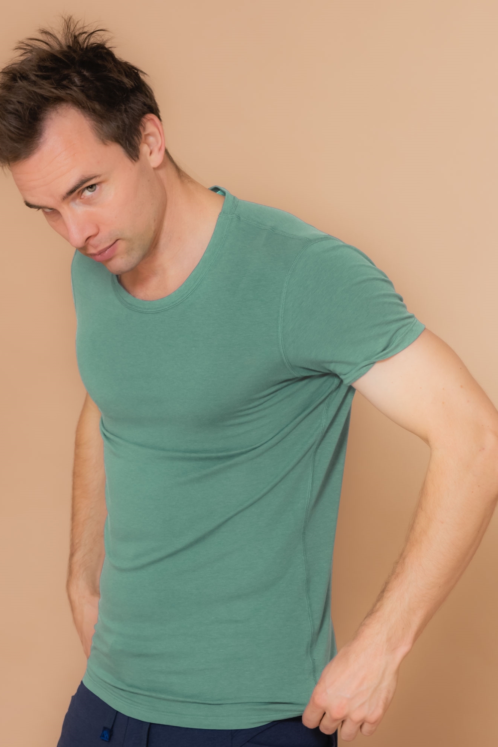 nice to meet me mannen vegan Sport Top Tencel Matcha